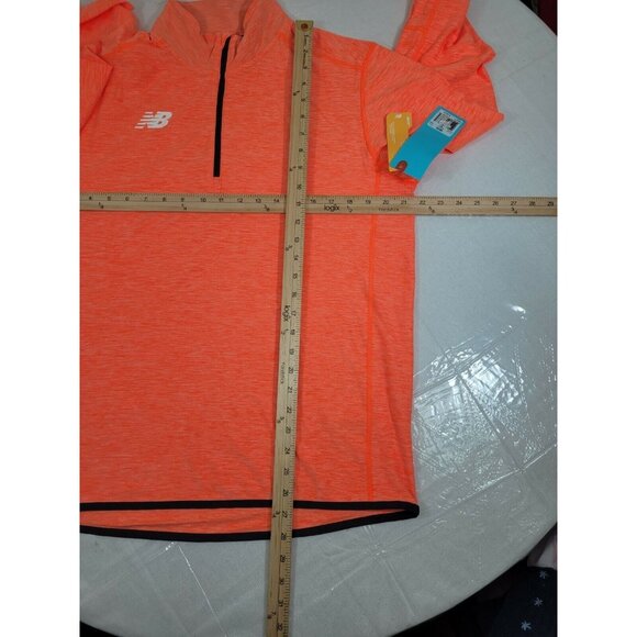 New Balance Mens Size L Dry 1/4 Zip Lightweight orange Long Sleeve Running - Picture 8 of 8